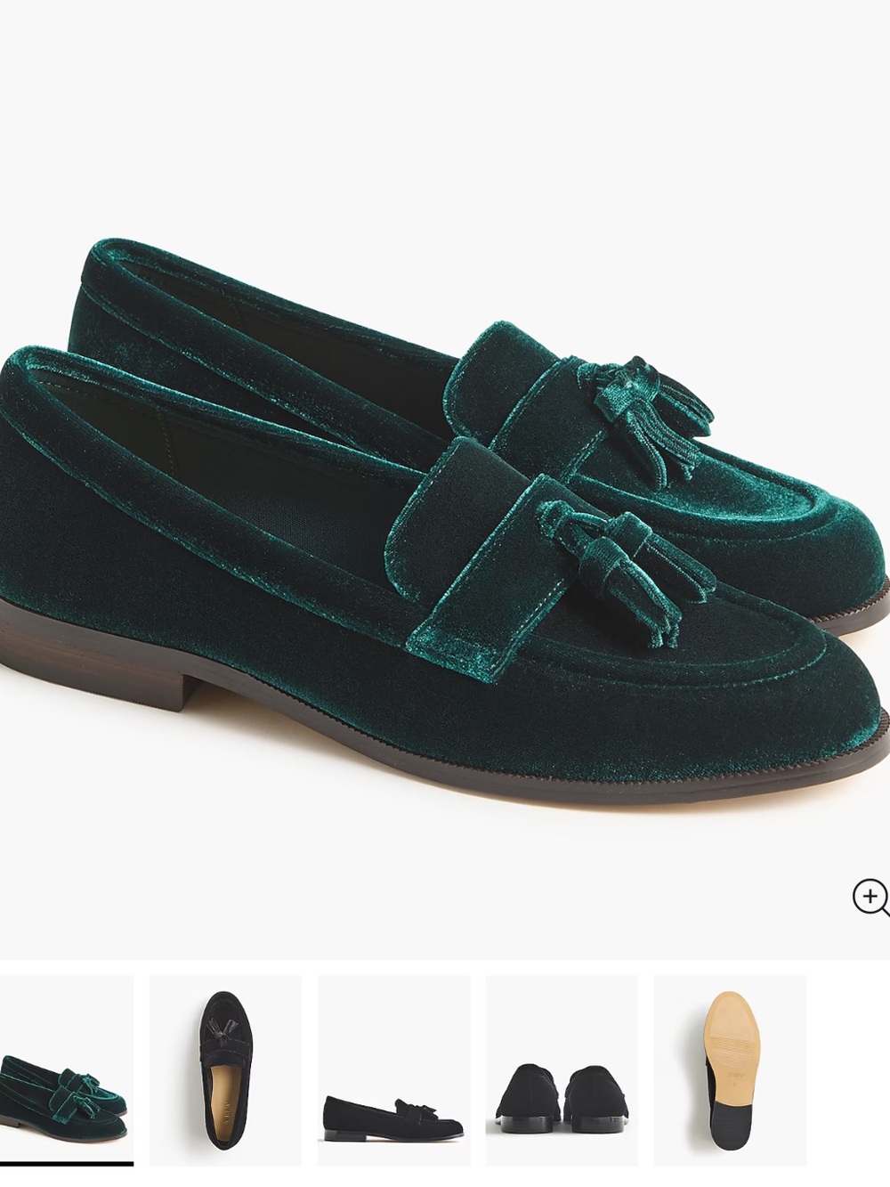 NIB J. Crew Women’s Plush Velvet Tassel Low Heeled Loafers